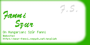 fanni szur business card